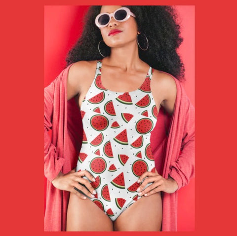 Women's Watermelon One-Piece Polyester Spandex Swimsuit