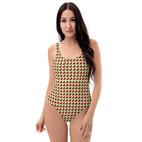 Watermelon women's One-Piece Cheeky fit spandex Swimsuit