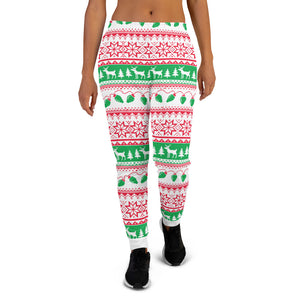 Women's Joggers with an Ugly Christmas Sweater pattern